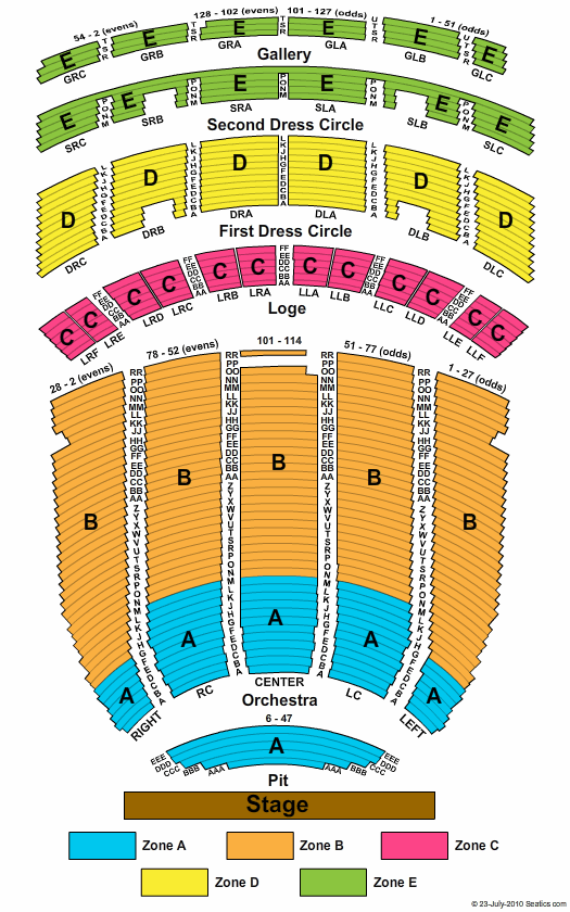 Fabulous Fox Theatre Seating Chart